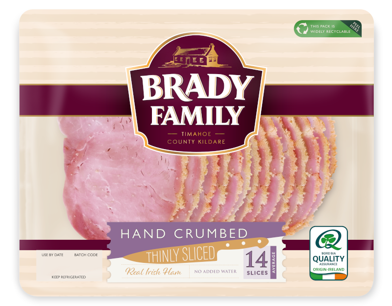 Brady Family Thinly Sliced Hand Crumbed Ham